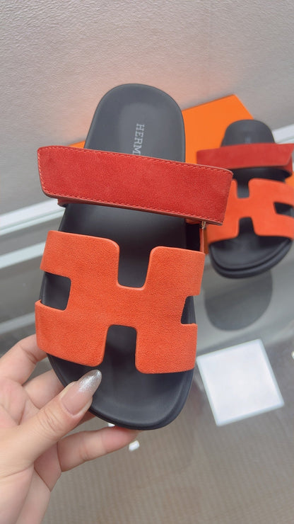 HM Chypre Sandal Red Orange Suede 827515