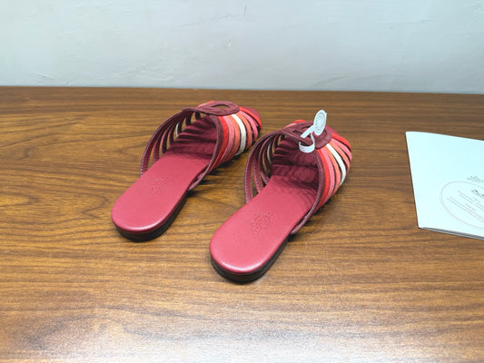 HM Noria Sandals Burugndy Colorful Suede 849480