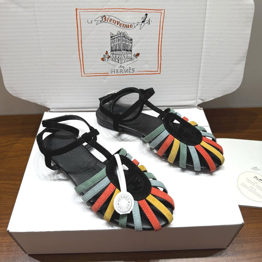 HM Nour Sandals Black Colorful Suede 849489