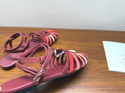 HM Nour Sandals Coffee Burgundy Suede 849490