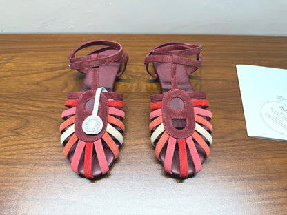 HM Nour Sandals Coffee Burgundy Suede 849490