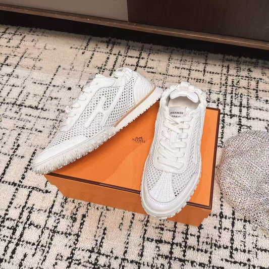 HM 25 Jet Sneaker White Mesh Cowhide 318023