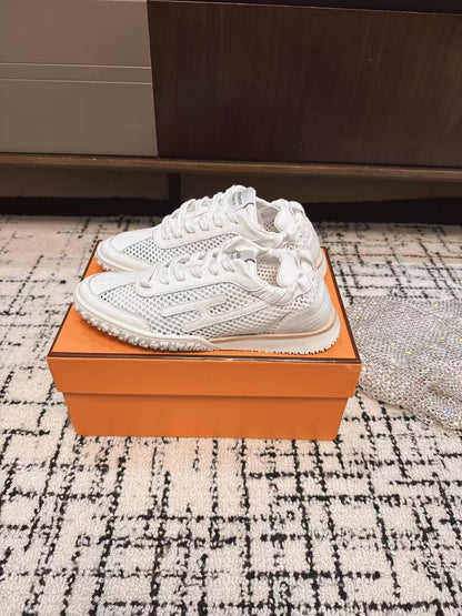 HM 25 Jet Sneaker White Mesh Cowhide 318023