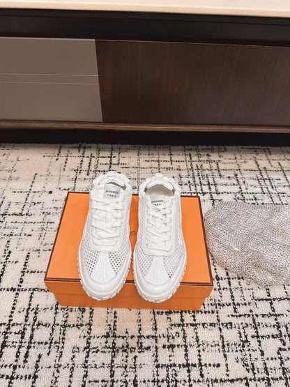 HM 25 Jet Sneaker White Mesh Cowhide 318023