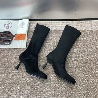 HM High Boots 75mm In Black Suede 975151