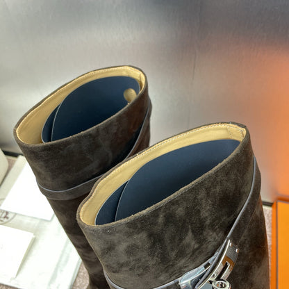 HM 25 Knee-High Boots Dark Brown Suede 508504