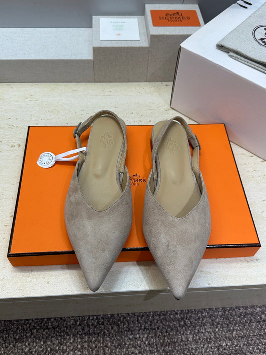 HM Nicoletta Slingback Flat Khahi Suede 830182