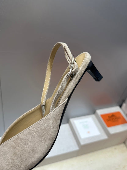 HM Nicoletta Slingback 4cm Khahi Suede 830188