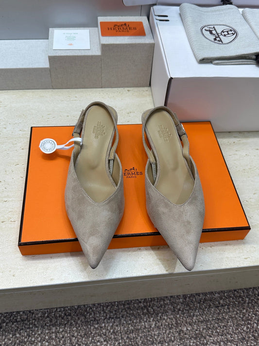HM Nicoletta Slingback 4cm Khahi Suede 830188