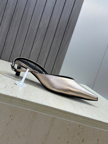 HM Nicoletta Slingback 4cm Sliver Calfskin 830190