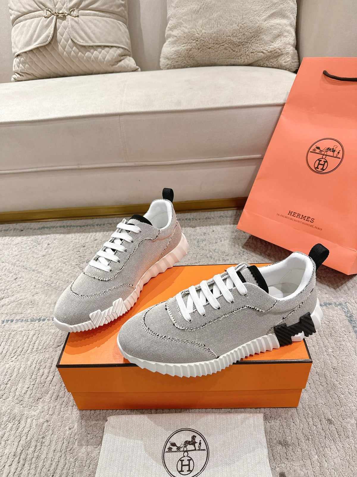 HM Bouncing Sneaker Light Grey Mix Black Canvas 581316