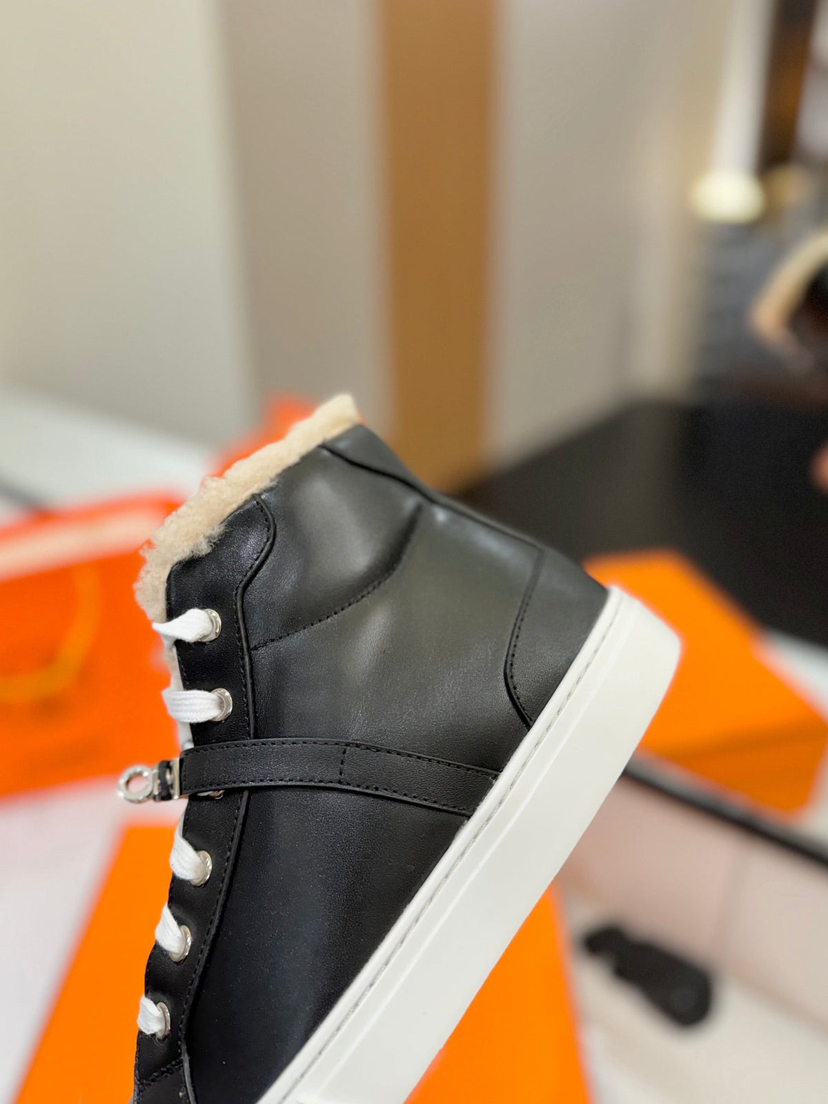 HM Daydream Sneaker Black With Wool Lining Cowhide 983077