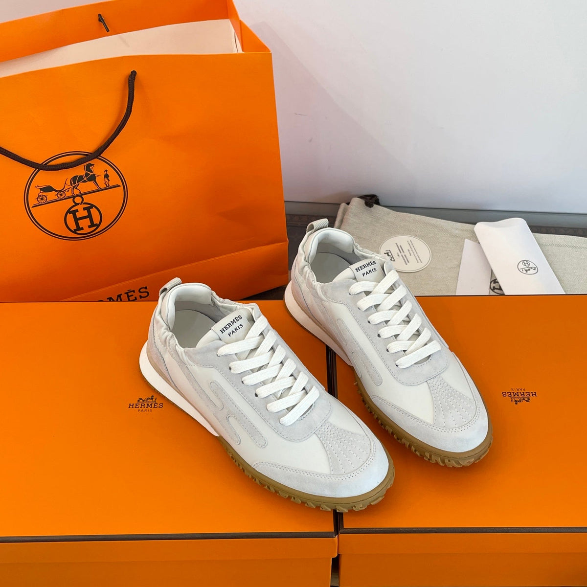 HM Jet Sneaker Beige Grey mix White Suede 212742