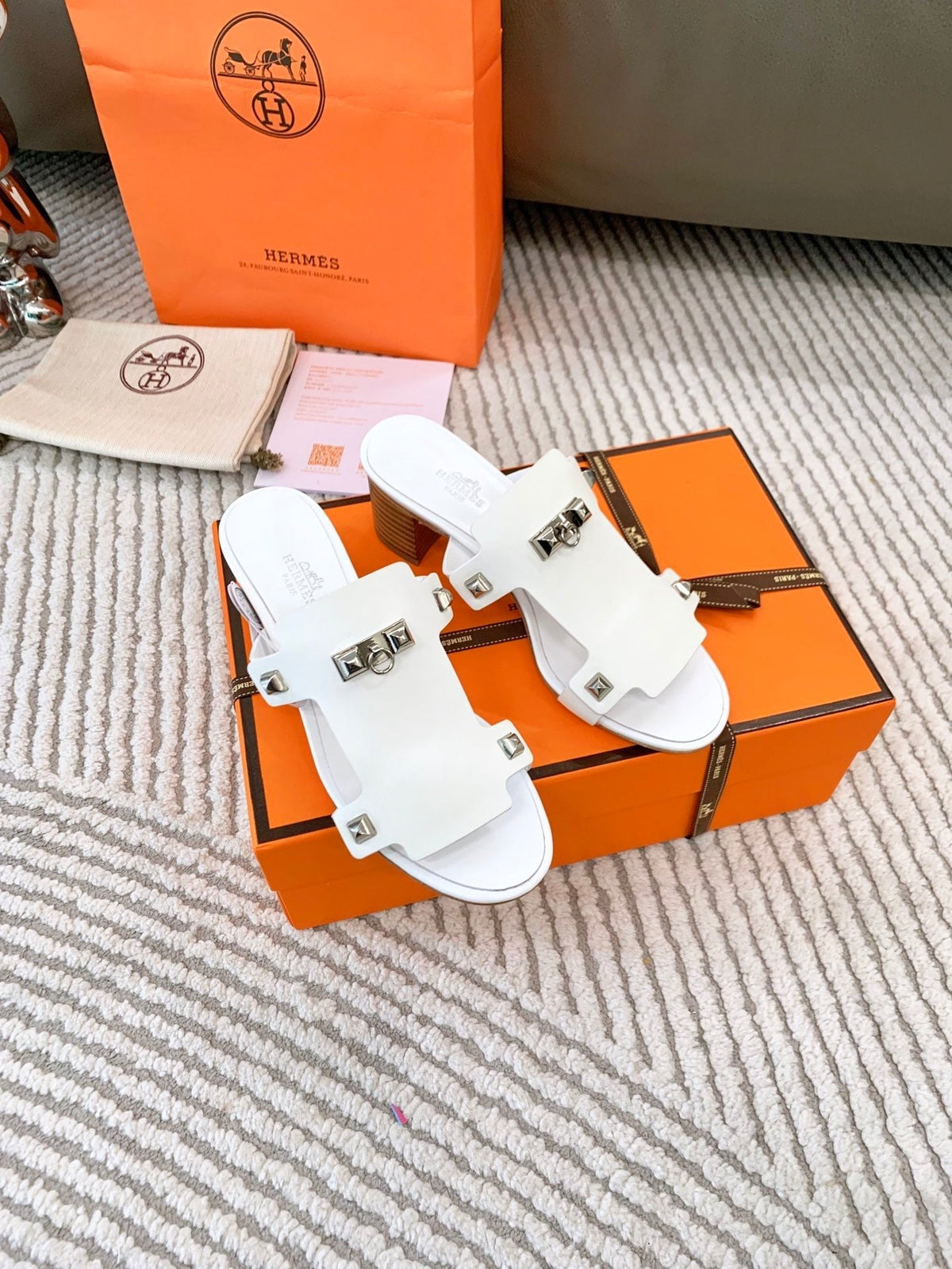 HM Invincible 50 Sandal White Lambskin 963262