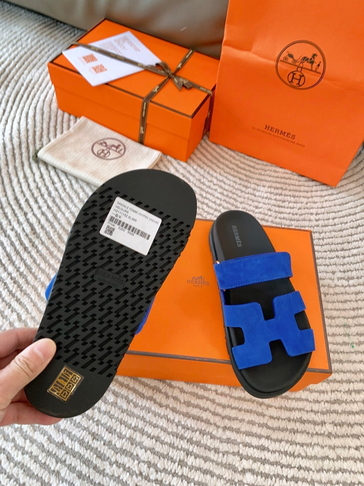 HM Chypre Sandal Blue Suede  963543