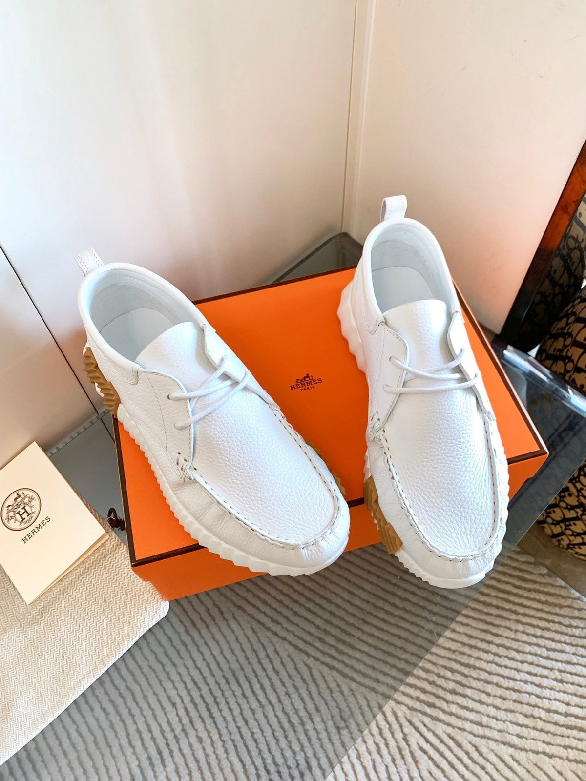 HM Increase Sneaker In White Cowhide 993282