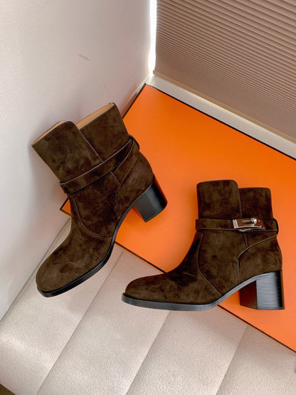 HM Frenchie 50 Ankle Boot Dark Brown Suede 464344