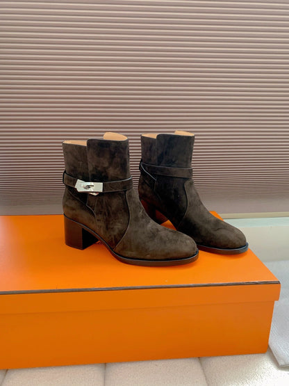 HM Frenchie 50 Ankle Boot Dark Brown Suede 464344