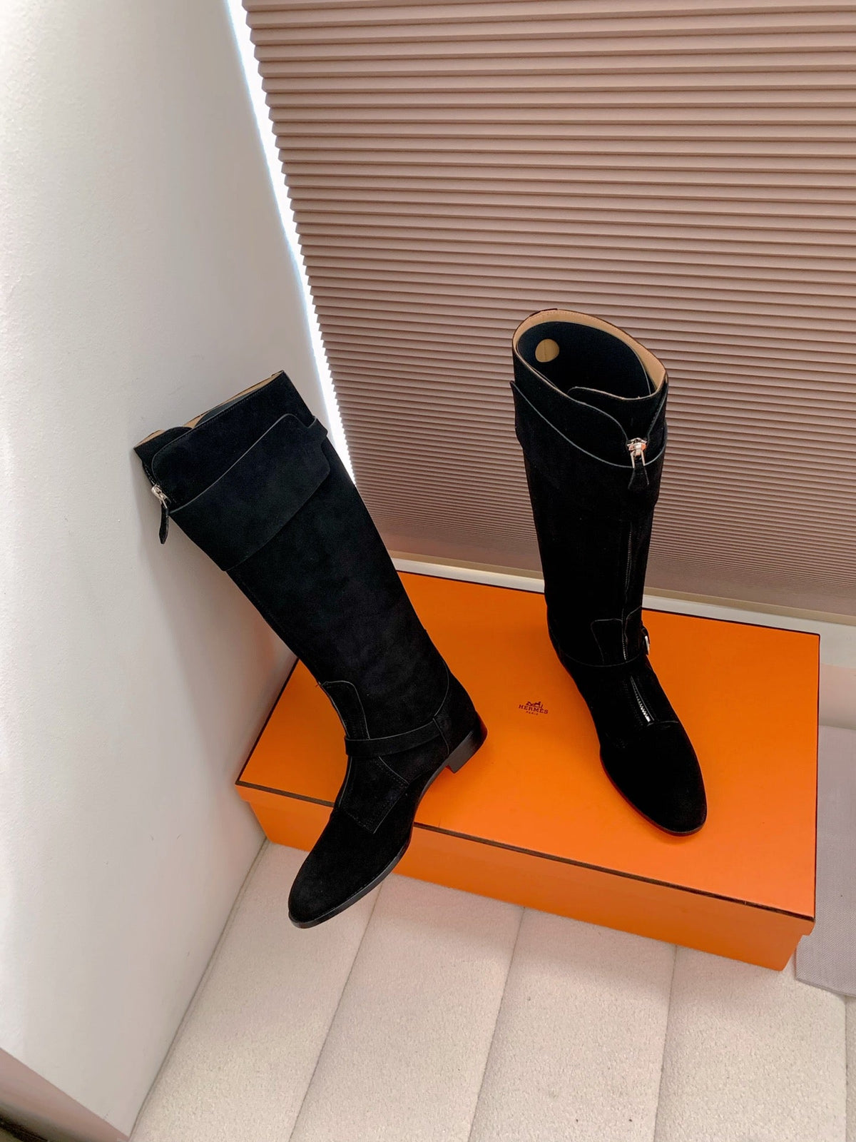 HM Riding Boots Black Suede 464361