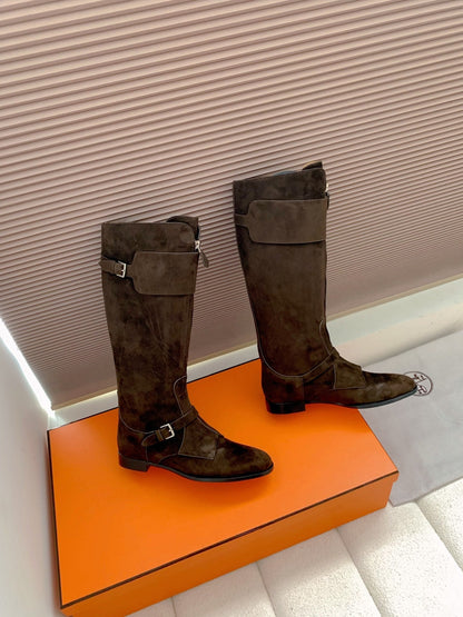 HM Riding Boots Dark Chocolate Suede 464362