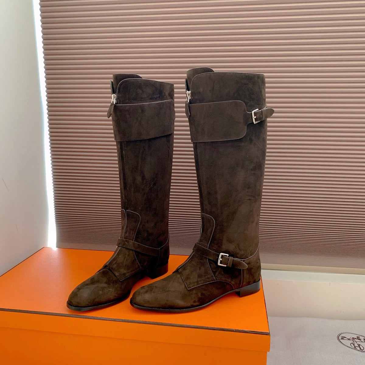HM Riding Boots Dark Chocolate Suede 464362