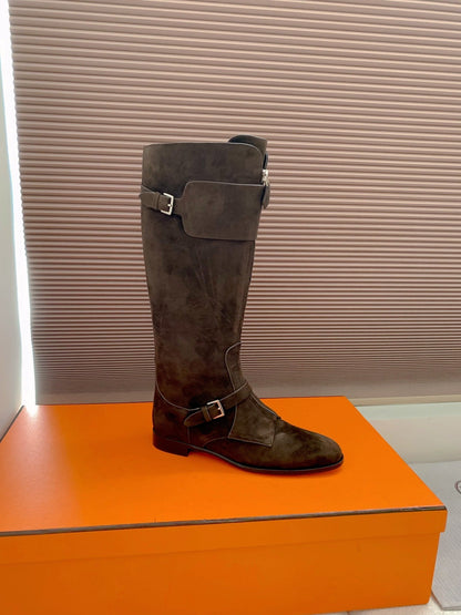 HM Riding Boots Dark Chocolate Suede 464362
