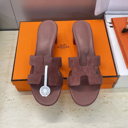 HM 26ss Oran Sandals 45 Dusty Rose Suede Cowhide 607217