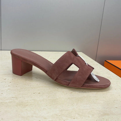 HM 26ss Oran Sandals 45 Dusty Rose Suede Cowhide 607217
