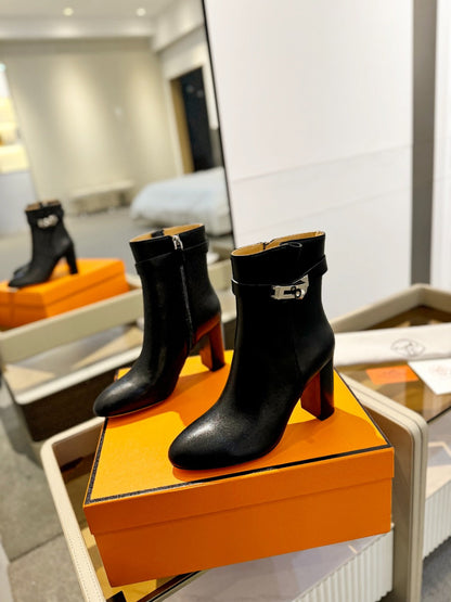 HM Saint Germain Ankle Boot 85mm Black Cowhide  961647